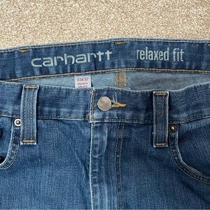 Carhartt 33x32 Jeans Blue Relaxed Fit Rugged Flex Straight Leg Western Workwear